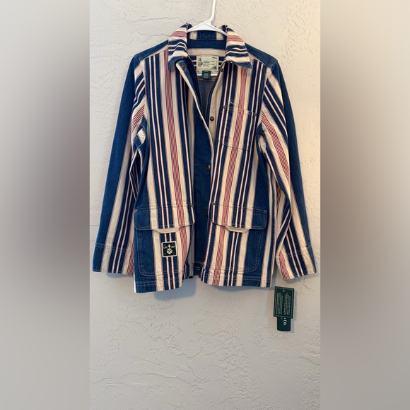 Ralph Lauren Jeans Company Striped Denim-Red White Jacket/Boat‎ Jacket NWT 90s